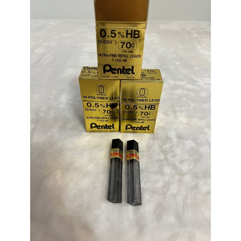 Vintage Pentel Ultra Fine Refill Leads Package of 35 Tubes